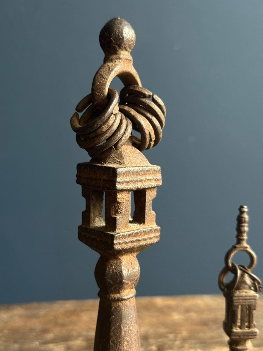 India - Two Antique Iron Khakkhara Buddhist Monk Staffs-photo-4