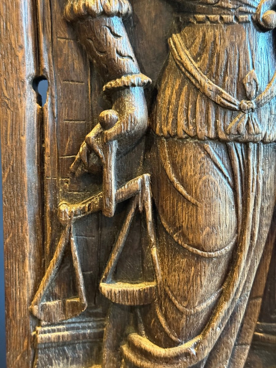 Pair Of Carved Oak Panels, Normandy, C. 1520-photo-2