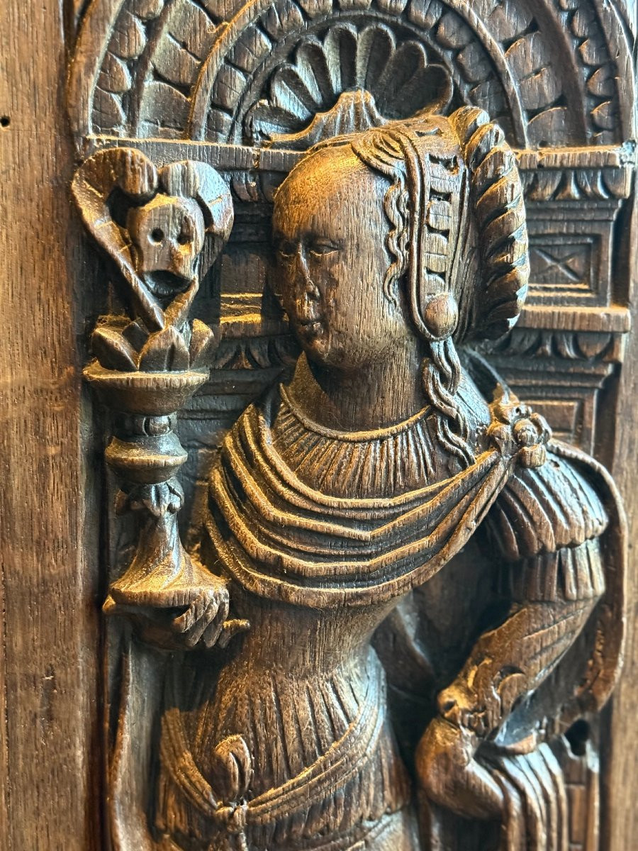 Pair Of Carved Oak Panels, Normandy, C. 1520-photo-4