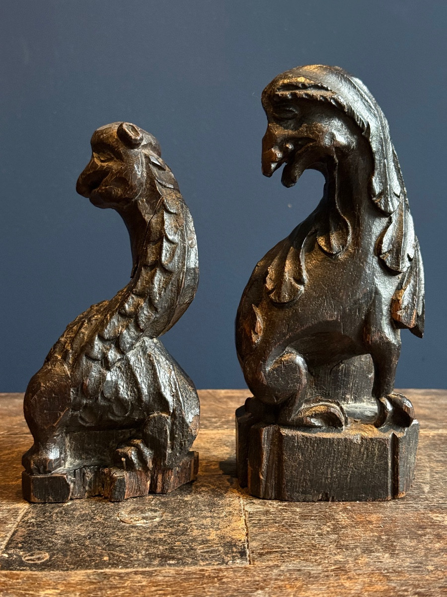 Élément gothique de chaire ou de miséricorde en chêne, Angleterre, vers 1500