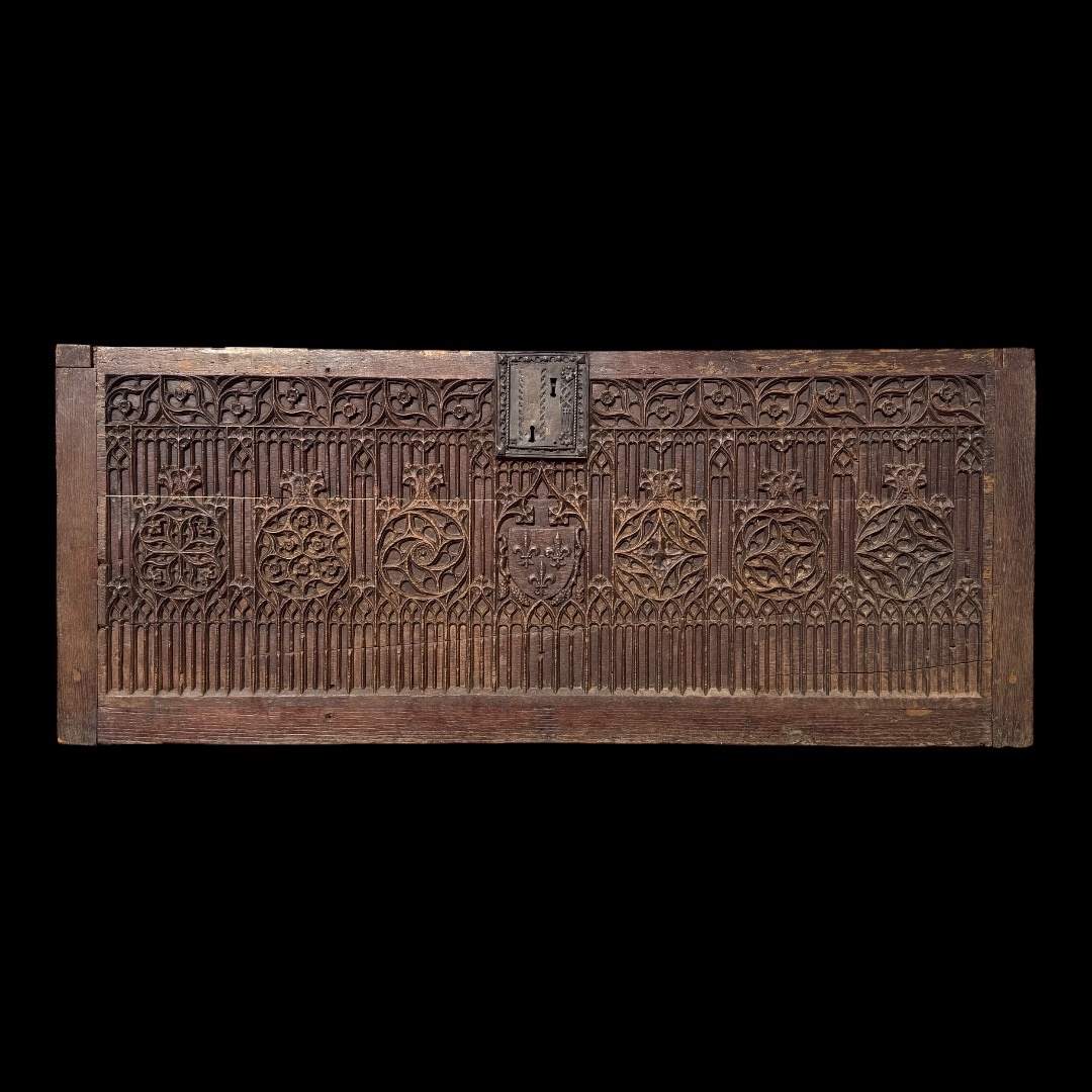 Flamboyant Gothic Chest Front, France, Burgundy, 15th Century