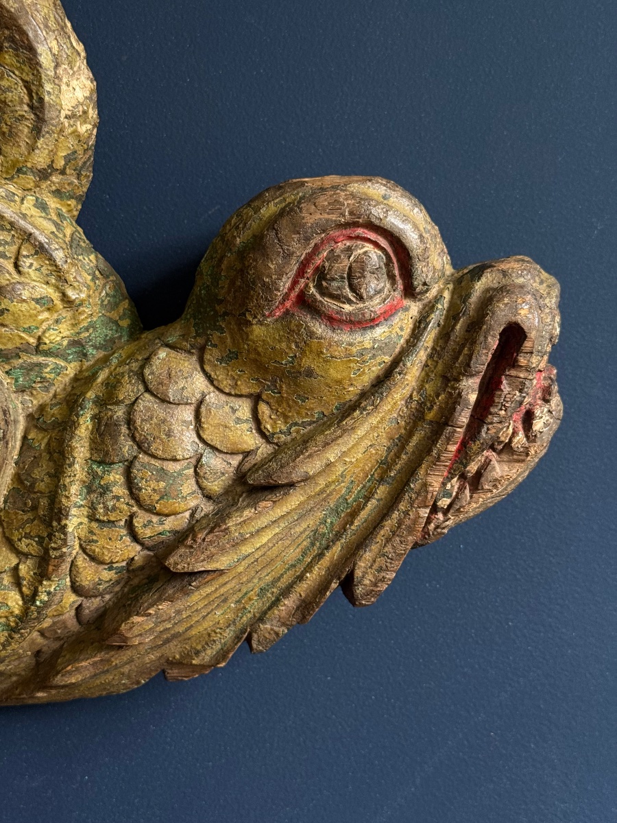 Polychrome Oak Barrel Lock, Alsace, Circa 1700-photo-1