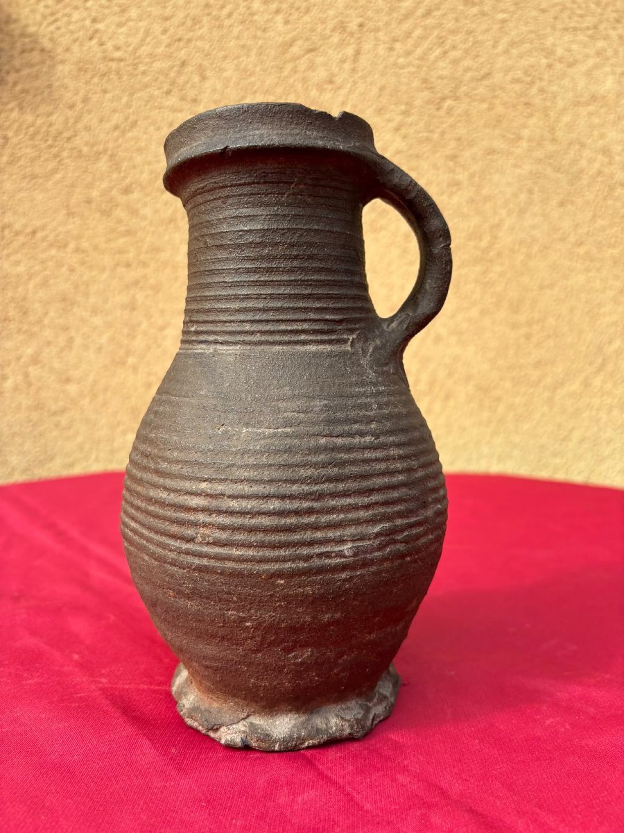 13th-century German Proto-stoneware Pitcher -photo-2