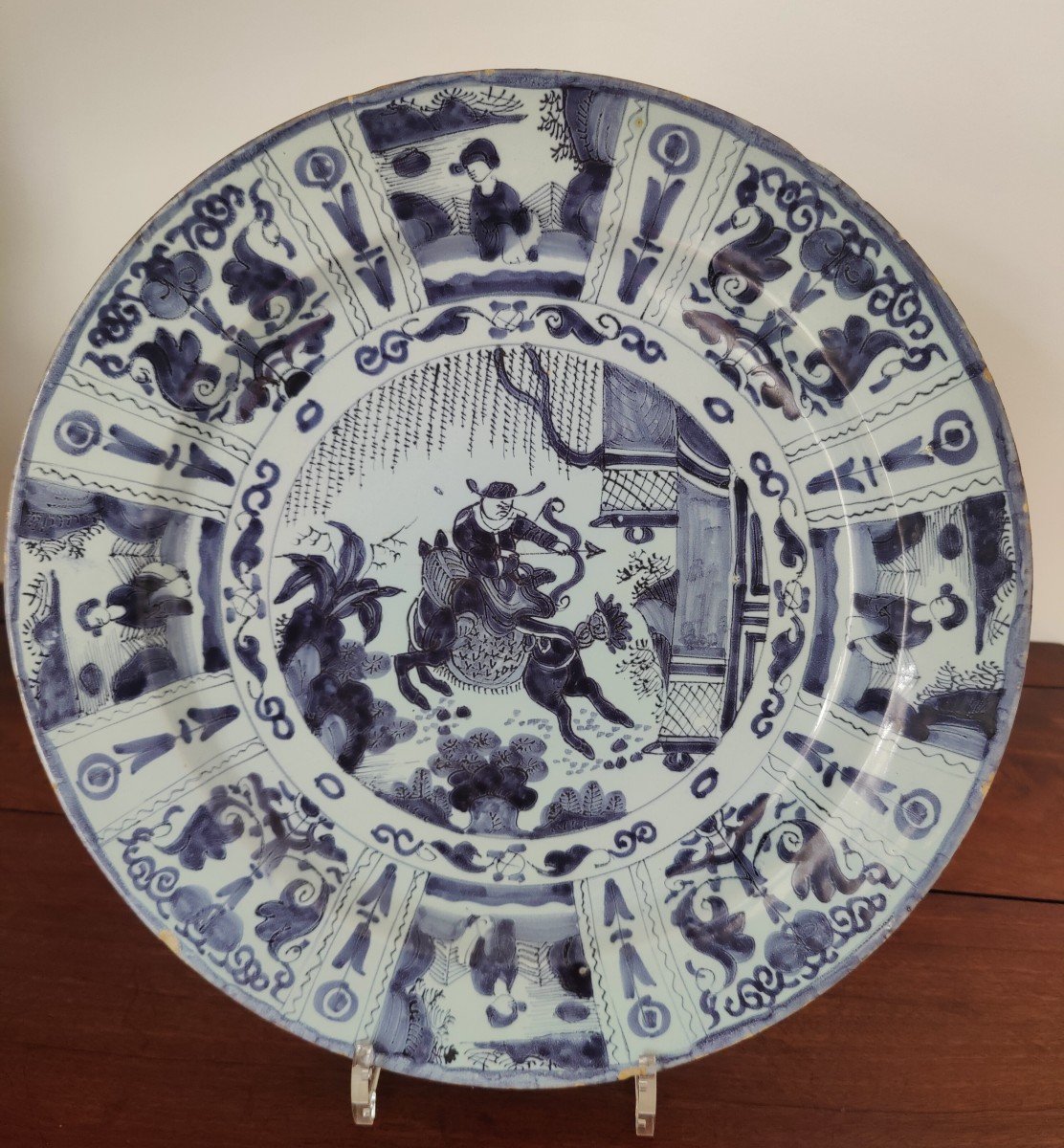 Delft; Kraak Style Dish In Blue And White, Circa 1680