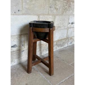 Office Mortar In Black Granite From Flanders, France, 18th / 19th Century 