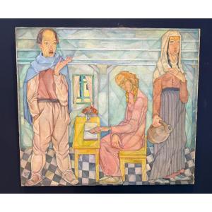Nicolas Eekman - huile sur toile - École Cubique - 1922
