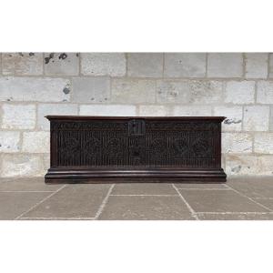 Chest With Flamboyant Gothic Façade (in Walnut, With Its Period Lock, 15th Century)