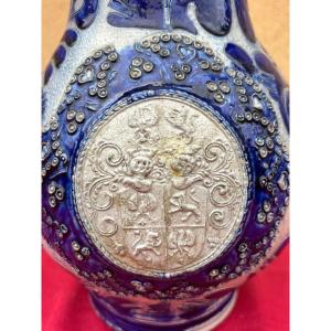 Westerwald Stoneware Pitcher With Coat Of Arms, Circa 1700