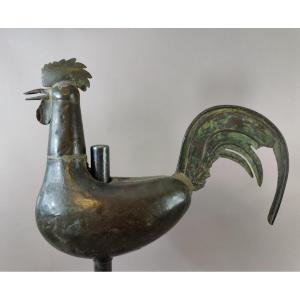Very Beautiful Copper Bell Rooster, France Around 1800
