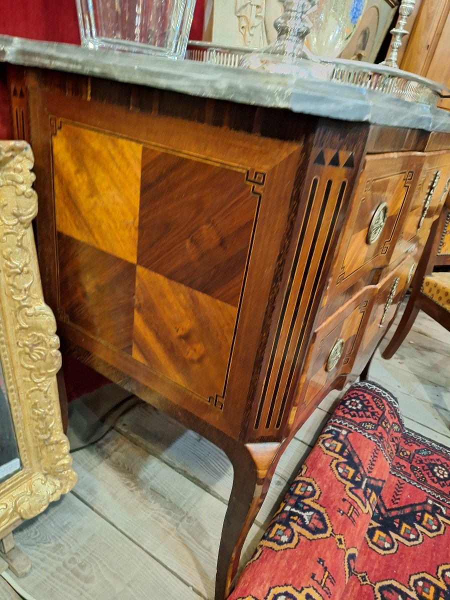 Transition Period Marquetry Chest Of Drawers-photo-2