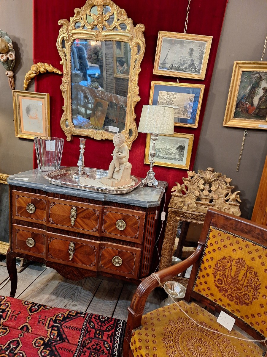Transition Period Marquetry Chest Of Drawers
