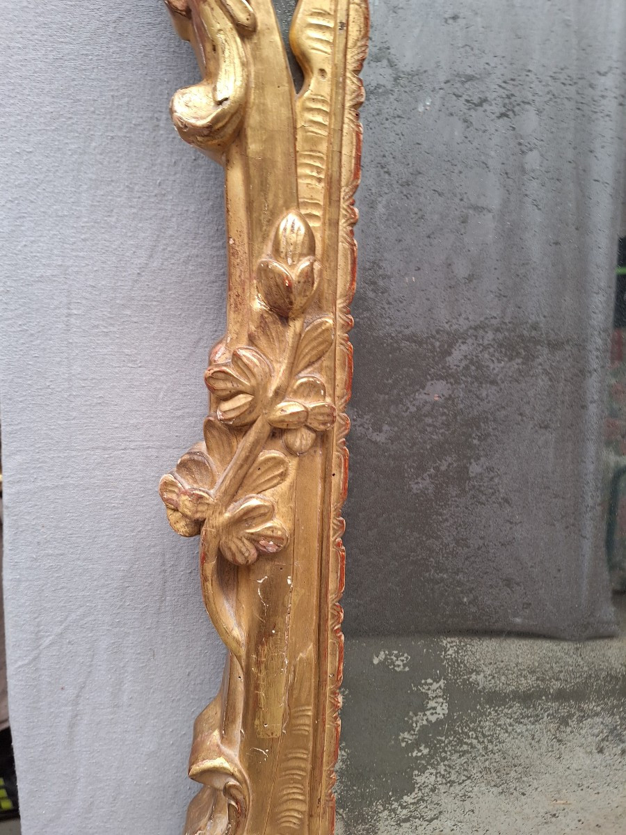 18th Century Gilded Wood Mirror Louis XV Provencal à Parcloses-photo-1