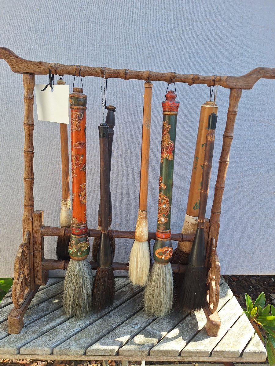 Calligraphy Brushes On A Display Stand-photo-2