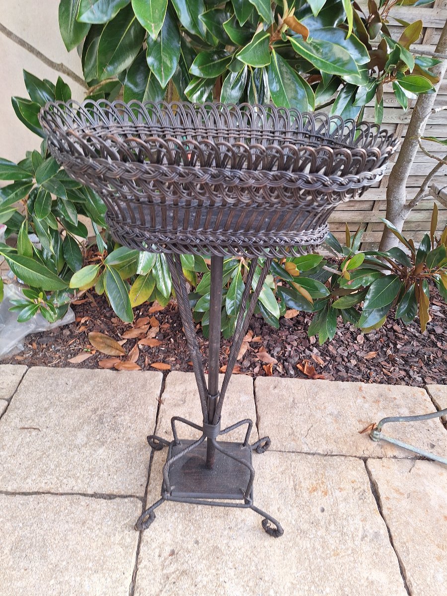 Napoleon III-era Woven-wood Planter-photo-2