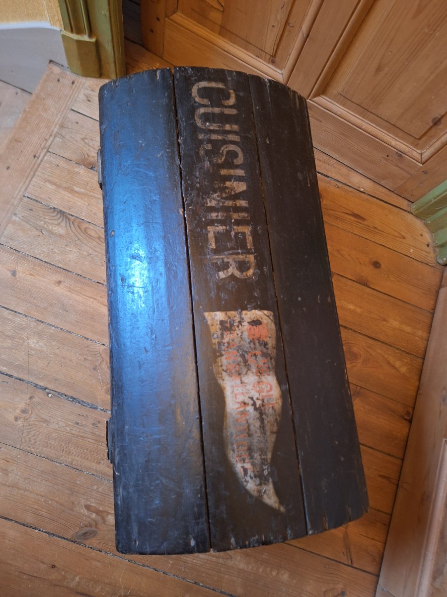 Rare coffre de cuisinier de marine de la compagni e générale transatlantiquethantique-photo-3