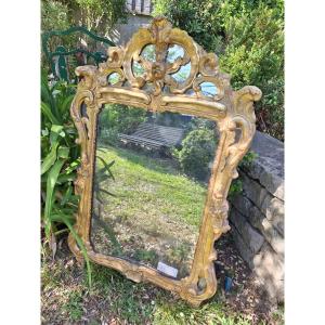 18th Century Gilded Wood Mirror Louis XV Provencal à Parcloses