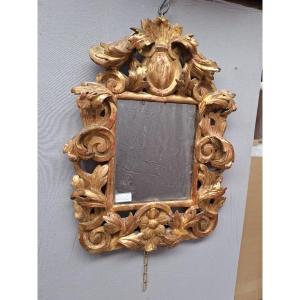 Miroir bois dore.Baroque  Italie Début 18 ieme siecle 
