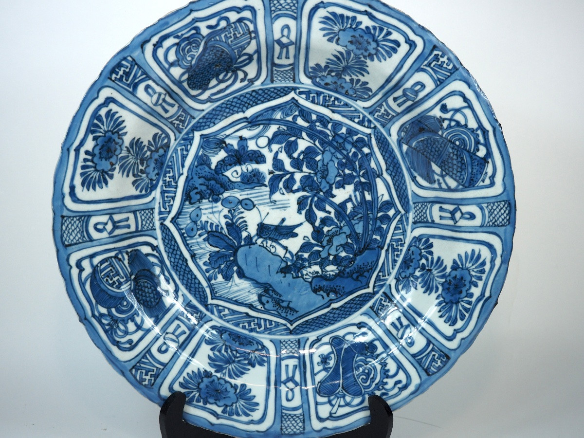 Fine plat en porcelaine Kraak – Dynastie Ming, période Wanli (env. 1573–1619)-photo-3