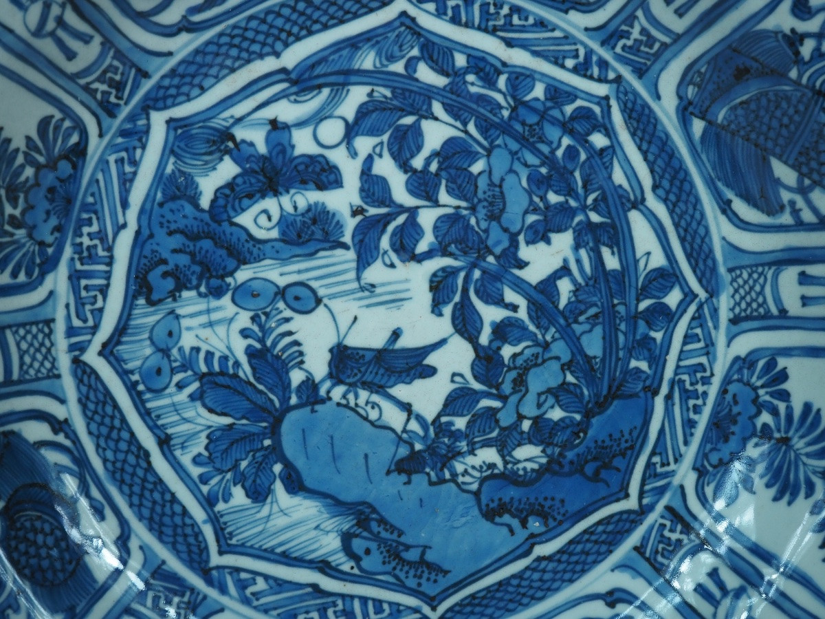 Fine plat en porcelaine Kraak – Dynastie Ming, période Wanli (env. 1573–1619)-photo-4