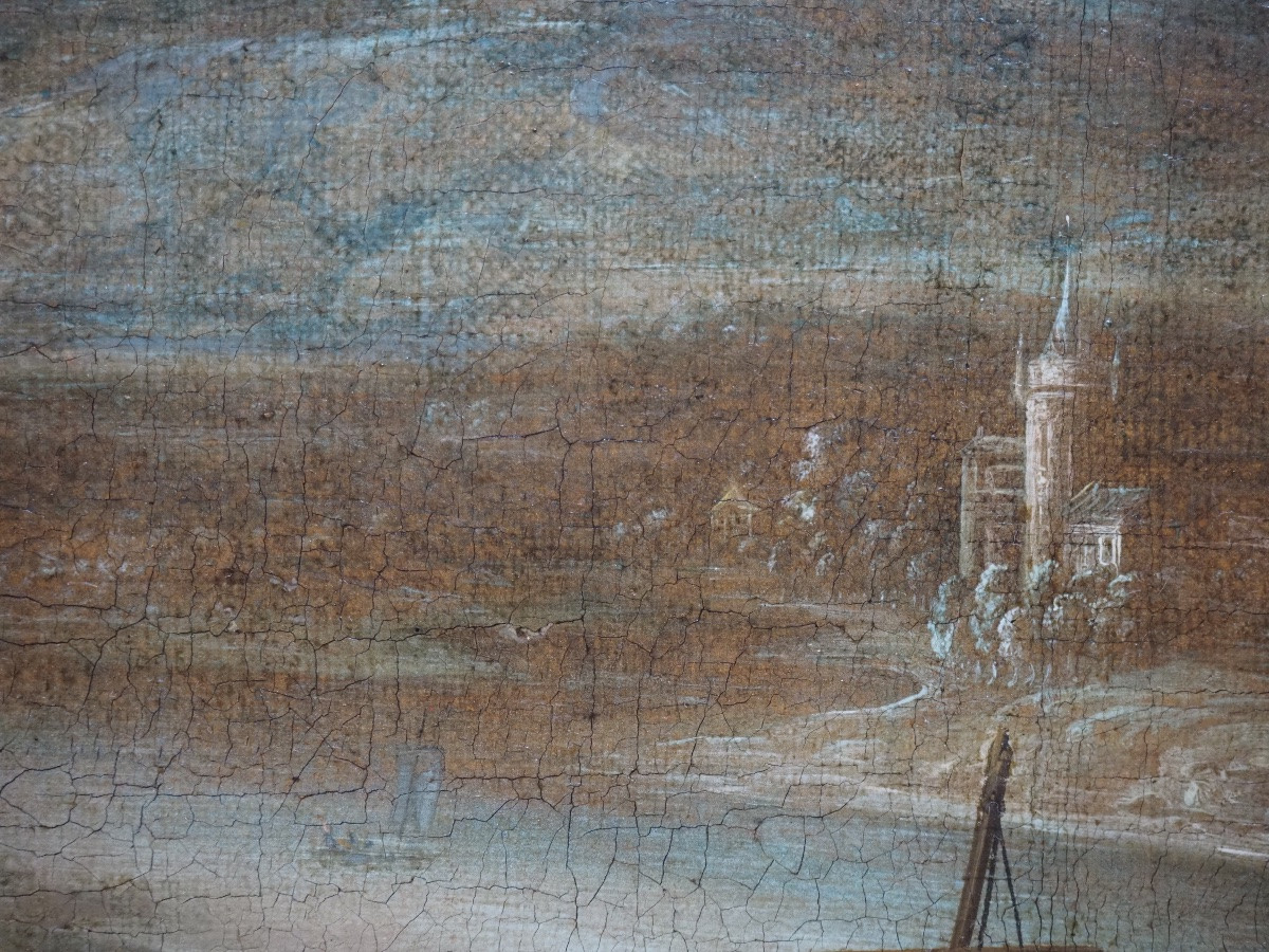 Gerrit Maes (1649–1706 ou après), attribué Paysage fluvial richement orné-photo-5