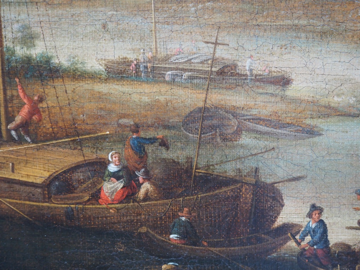 Gerrit Maes (1649–1706 ou après), attribué Paysage fluvial richement orné-photo-6