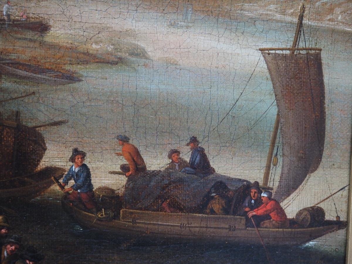 Gerrit Maes (1649–1706 ou après), attribué Paysage fluvial richement orné-photo-7