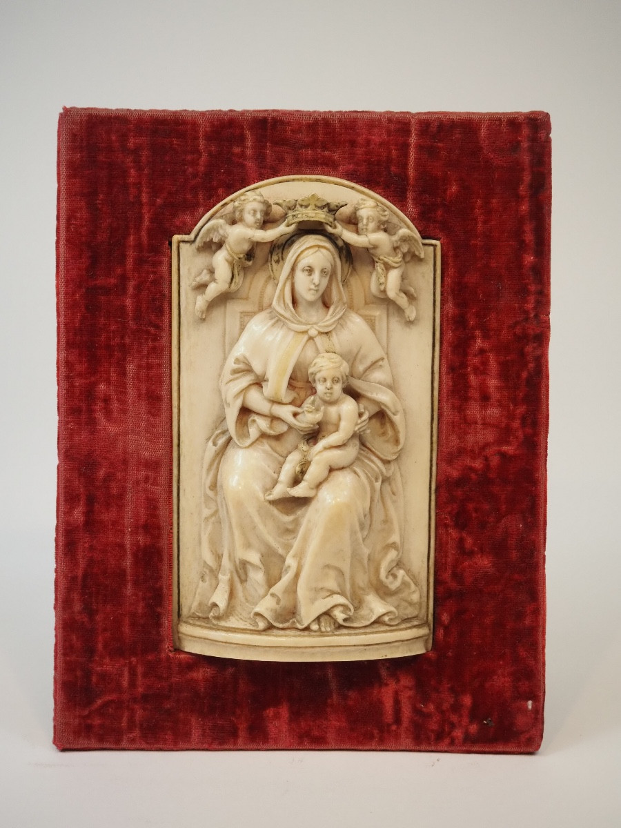 Ivory Relief Depicting The Virgin And Child