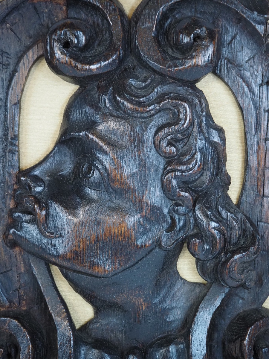 Paire de reliefs décoratifs en chêne de la Renaissance, Europe, fin du XVIᵉ siècle-photo-4