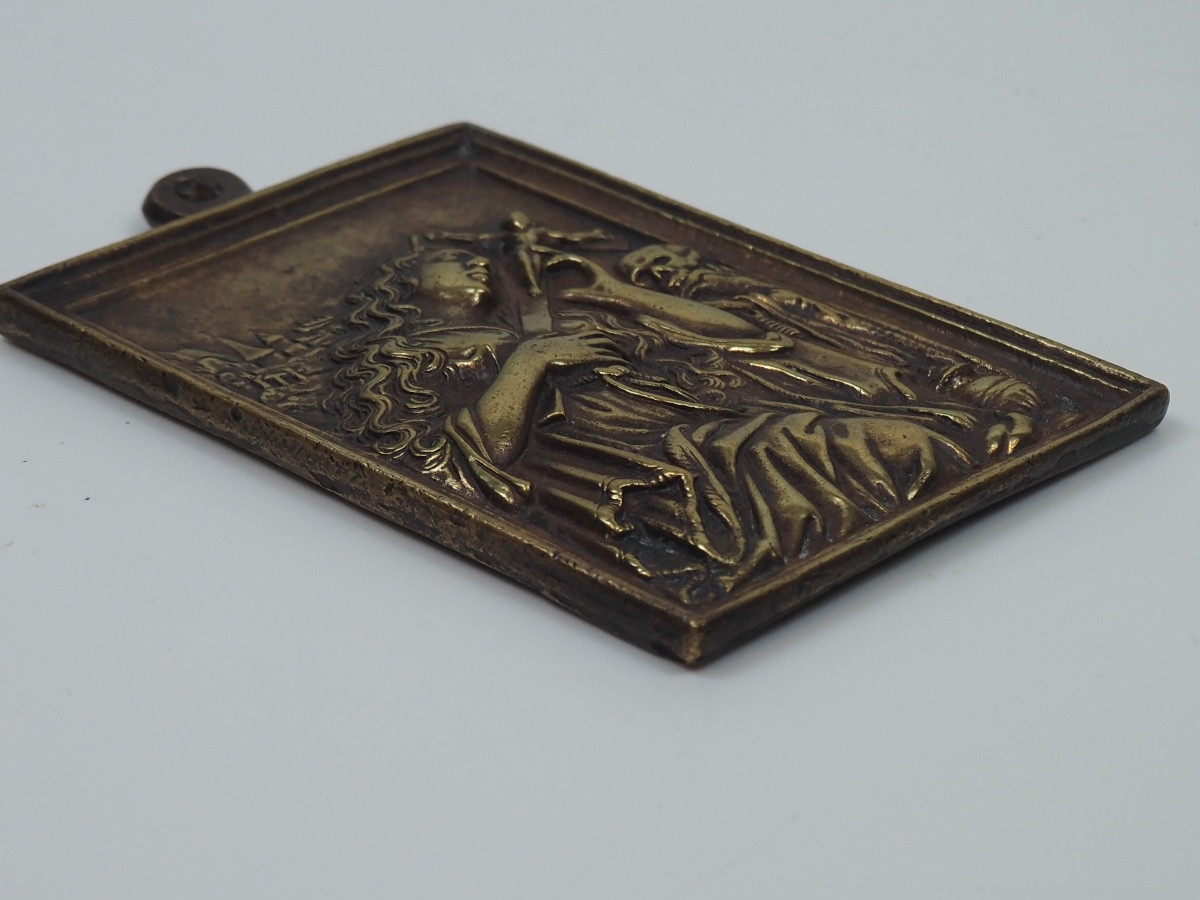 Mary Magdalene In Penitence, Cast Bronze Relief, 16th/17th Century-photo-1