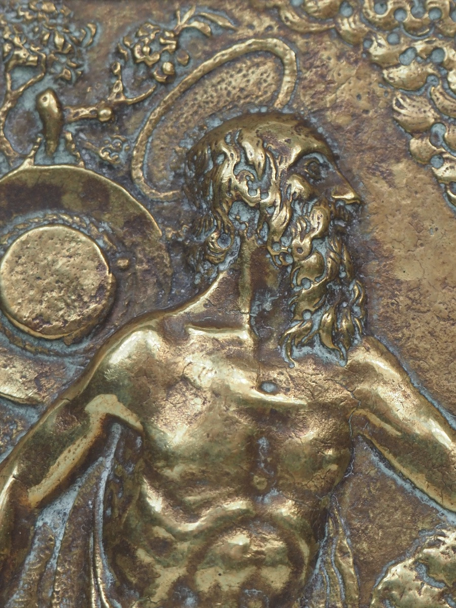 Saint Jerome In The Desert, Cast Bronze Relief, 16th/17th Century-photo-4