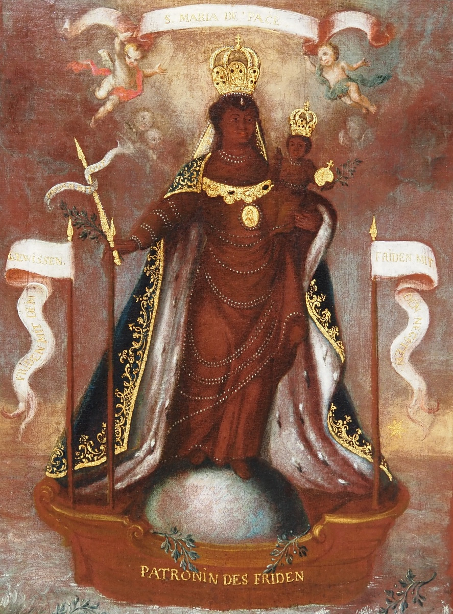Depiction Of The Black Madonna As Sancta Maria De Pace