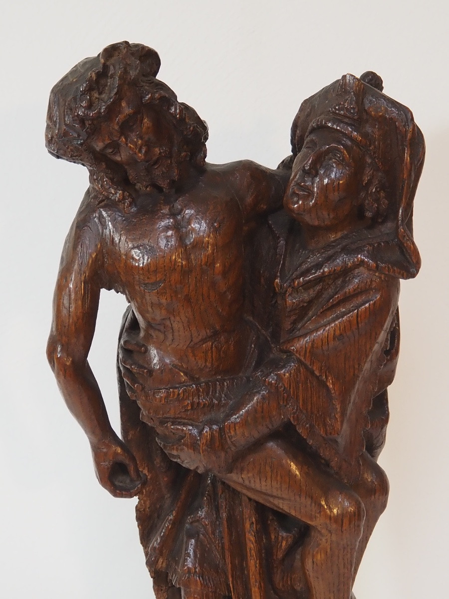 Late Gothic Wooden Sculpture Depicting The Descent From The Cross, 16th Century-photo-2
