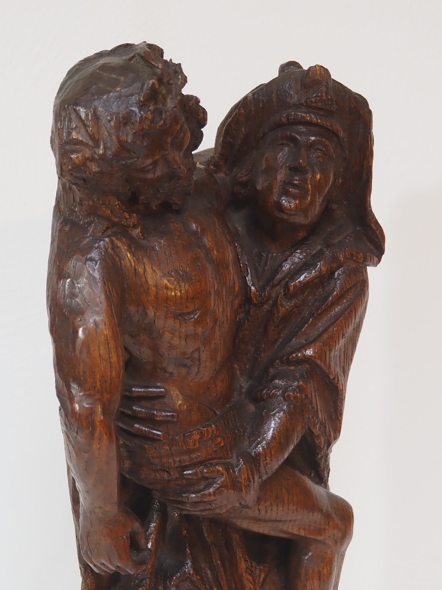 Late Gothic Wooden Sculpture Depicting The Descent From The Cross, 16th Century-photo-4