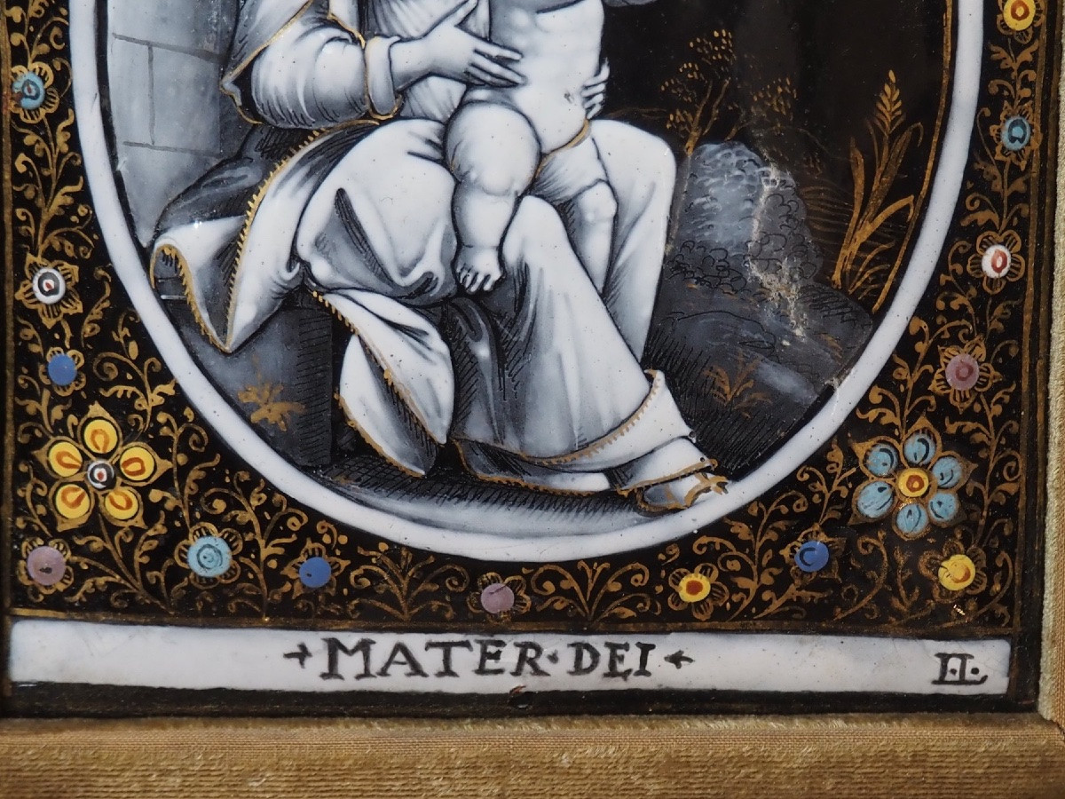 Enamel Plaque Depicting The Virgin And Child, Laudin-photo-2