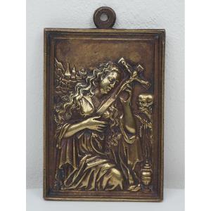 Mary Magdalene In Penitence, Cast Bronze Relief, 16th/17th Century