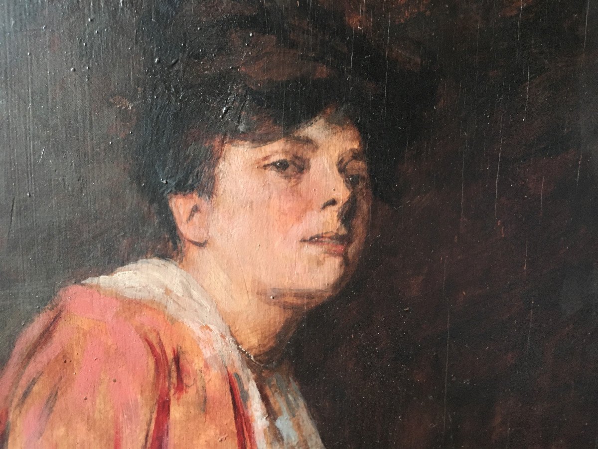 Armin Glatter(1861-1931). " Femme à la mandoline". Ecole hongroise.