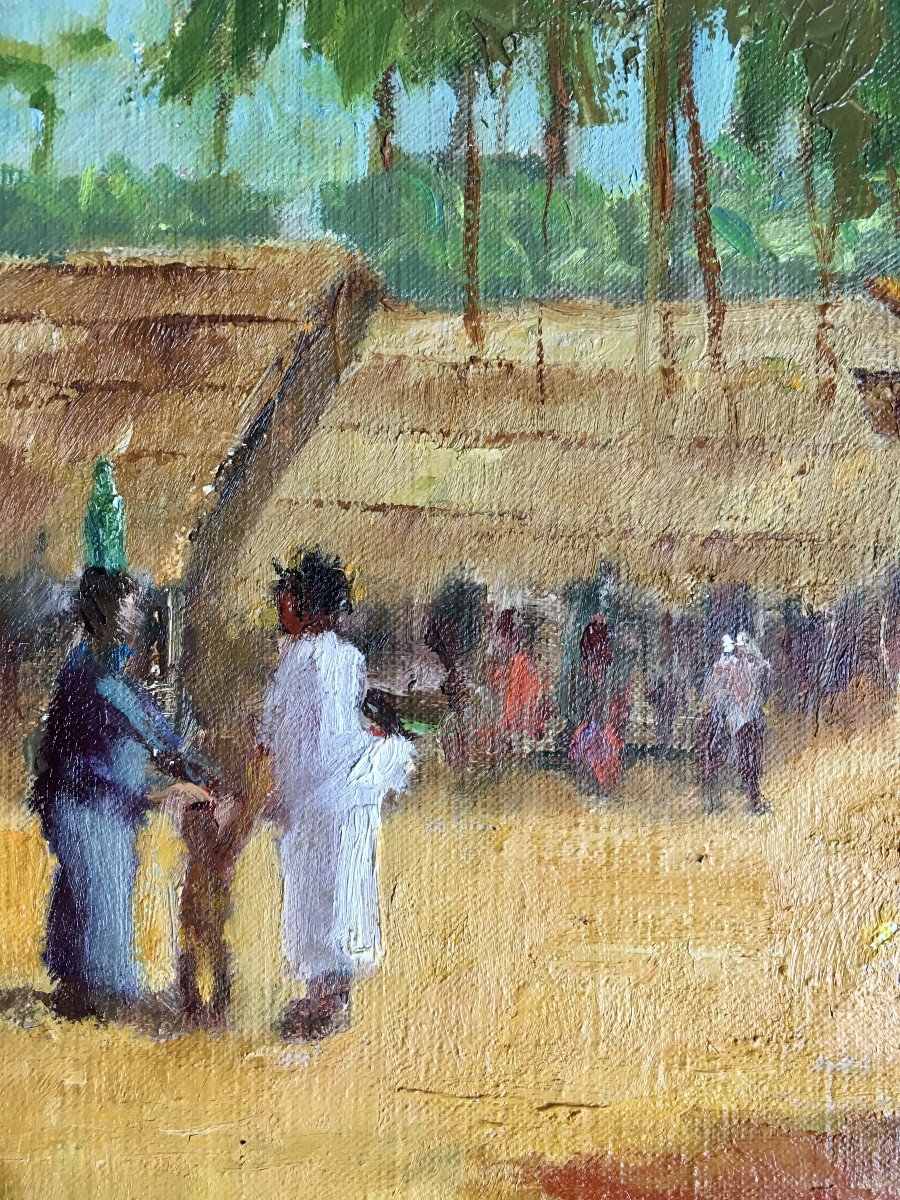 Roger Baudry XXe. "Marché congolais". Années 50.-photo-4