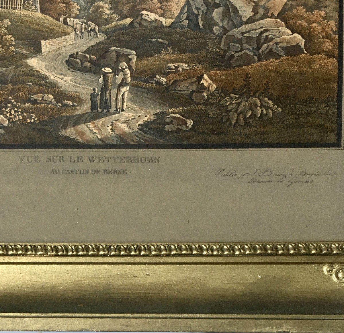 Johann Peter Lamy (1791-1839). "view Of The Wetterhorn, In The Canton Of Bern". Aquatint.-photo-3