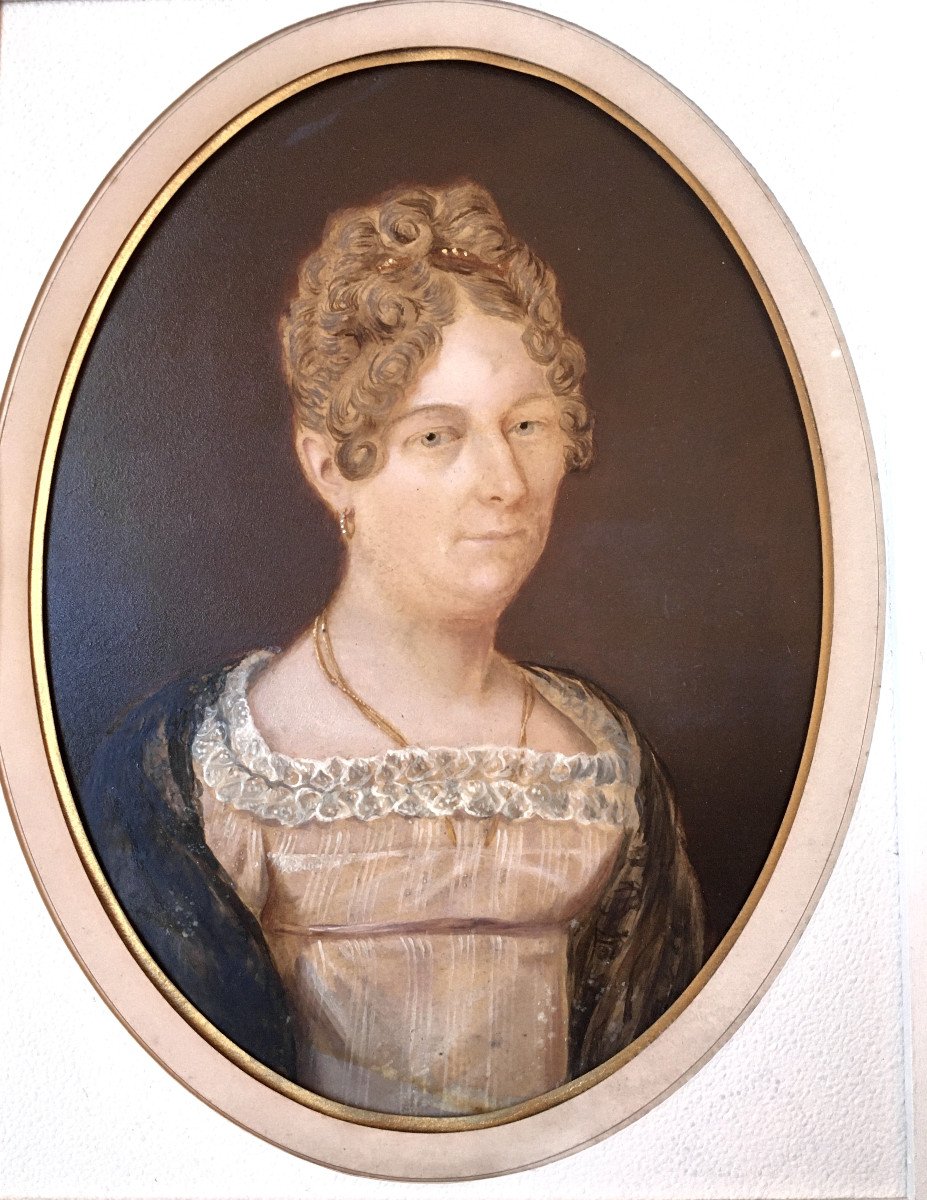 Two Portraits Representing Julie Barbe Josephe Van Langhendonck (1787-1872).-photo-2