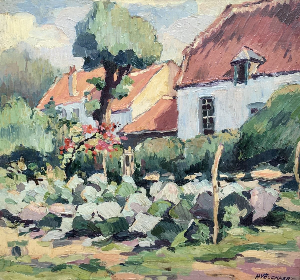 Piet Volckaert (1902 - 1973). "  Jardin potager". Années 30.