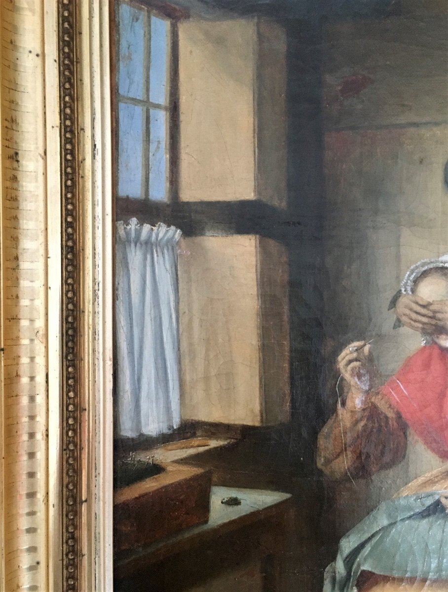 Jean Désiré Regnier (1801, Belgique- 1895, Paris). " La Surprise". 1844. -photo-3