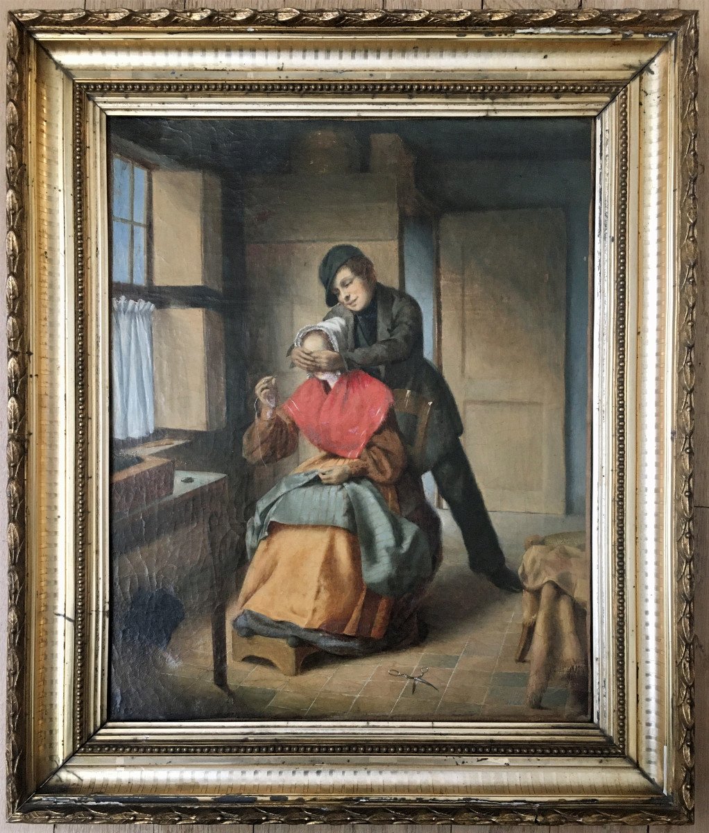 Jean Désiré Regnier (1801, Belgique- 1895, Paris). " La Surprise". 1844. -photo-5