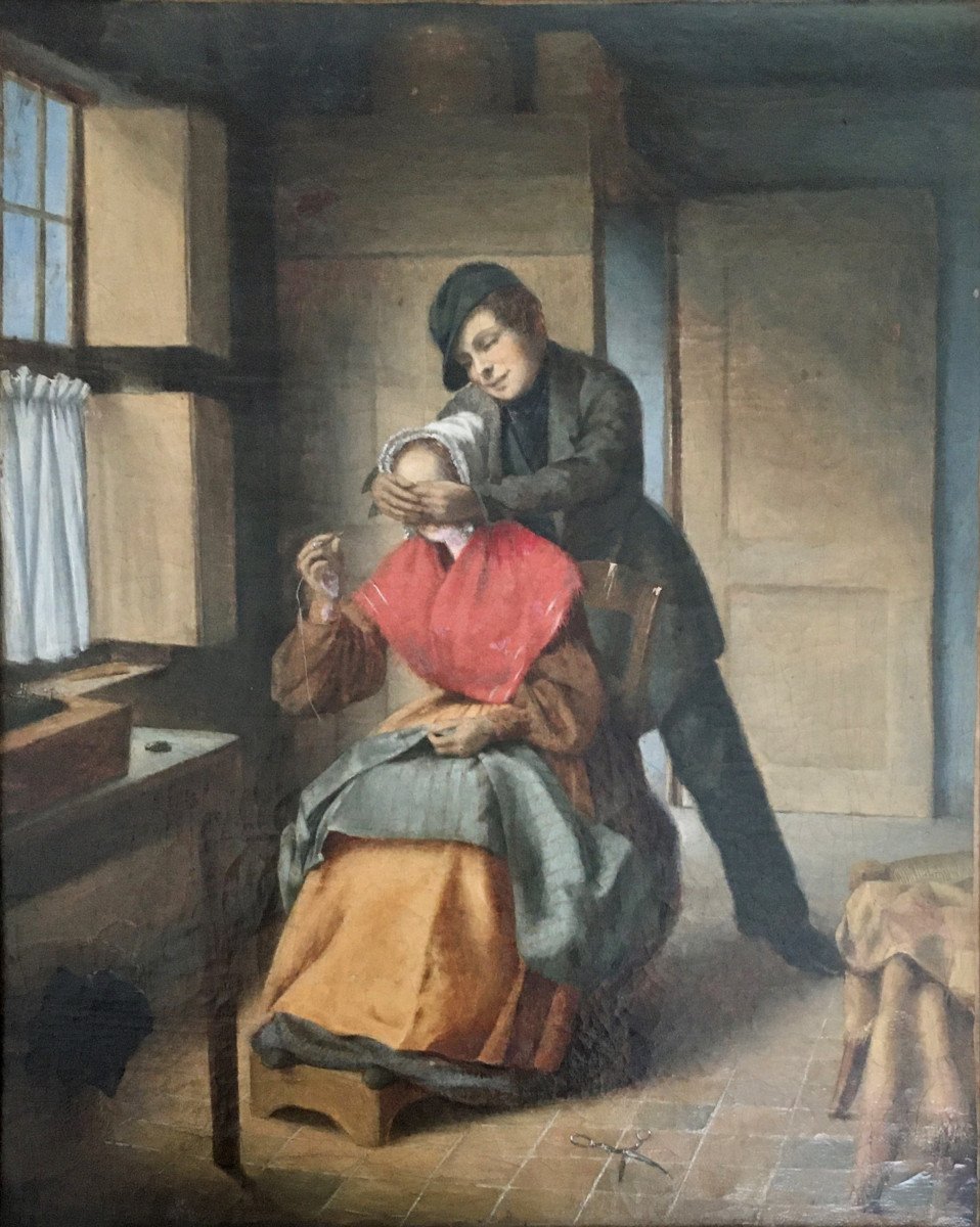 Jean Désiré Regnier (1801, Belgique- 1895, Paris). " La Surprise". 1844. 