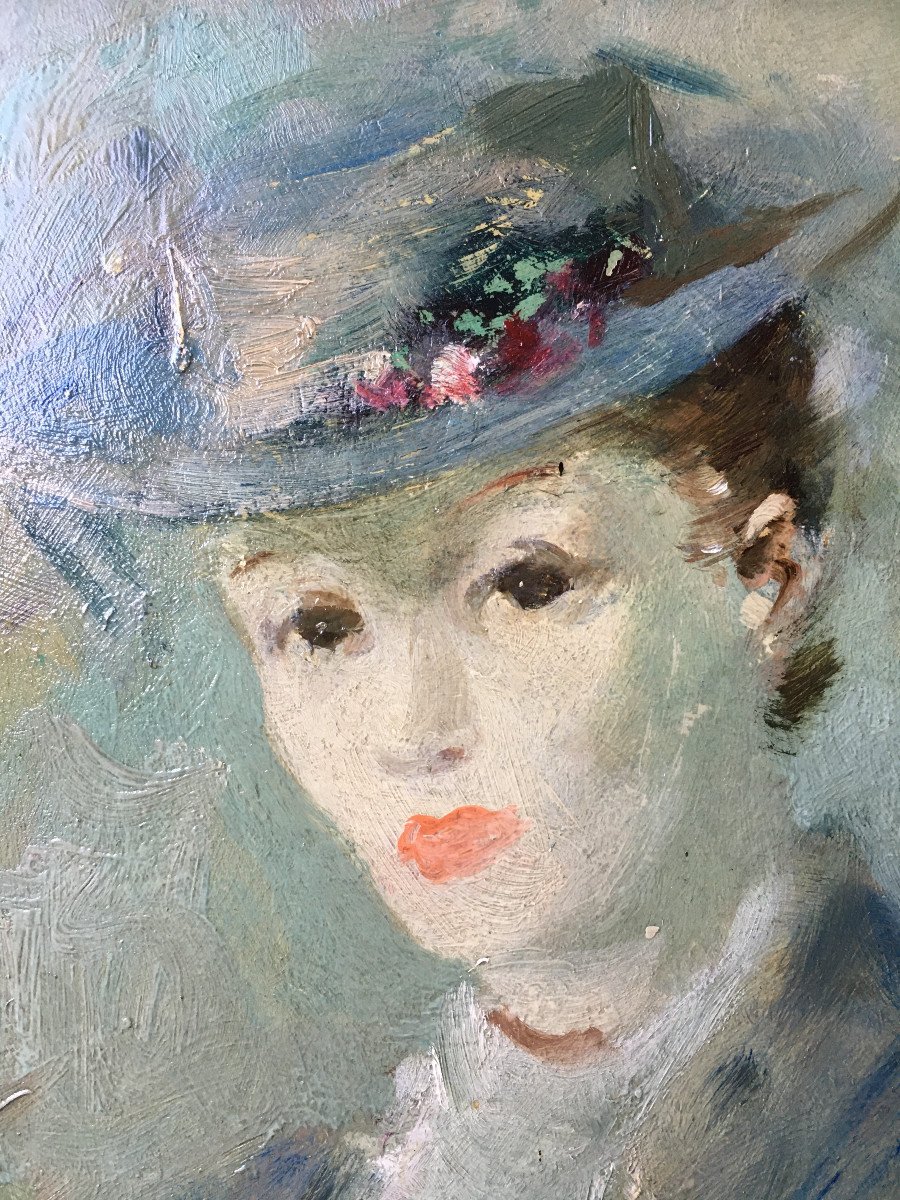 Martin Bollé (1912 - 1968) . " Portrait de femme".