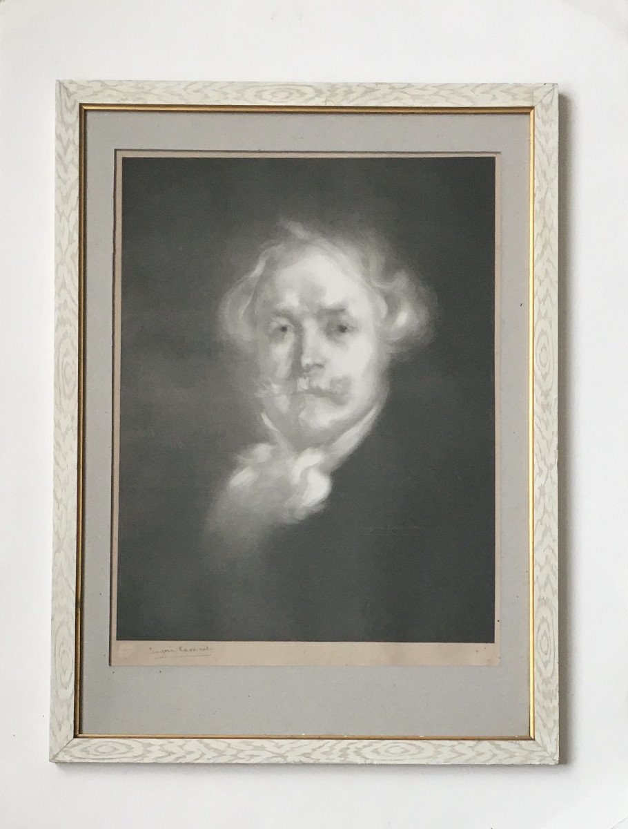 Eugene Carriere (1849-1906). "portrait Of Edmond De Goncourt". Lithography. XIX.