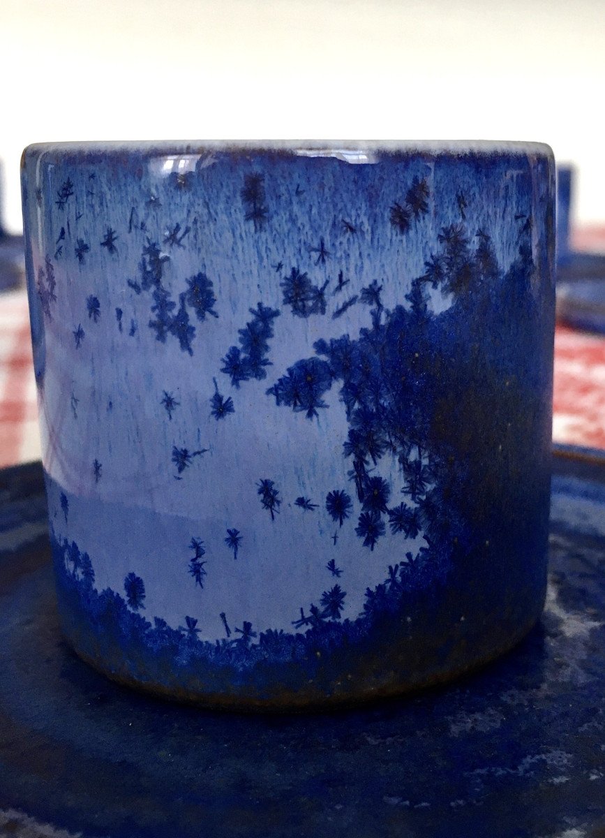 Antonio Lampecco (minucciano, Italie, 1932-2019). Service At Moka. 29 Pieces. Glazed Stoneware.-photo-2