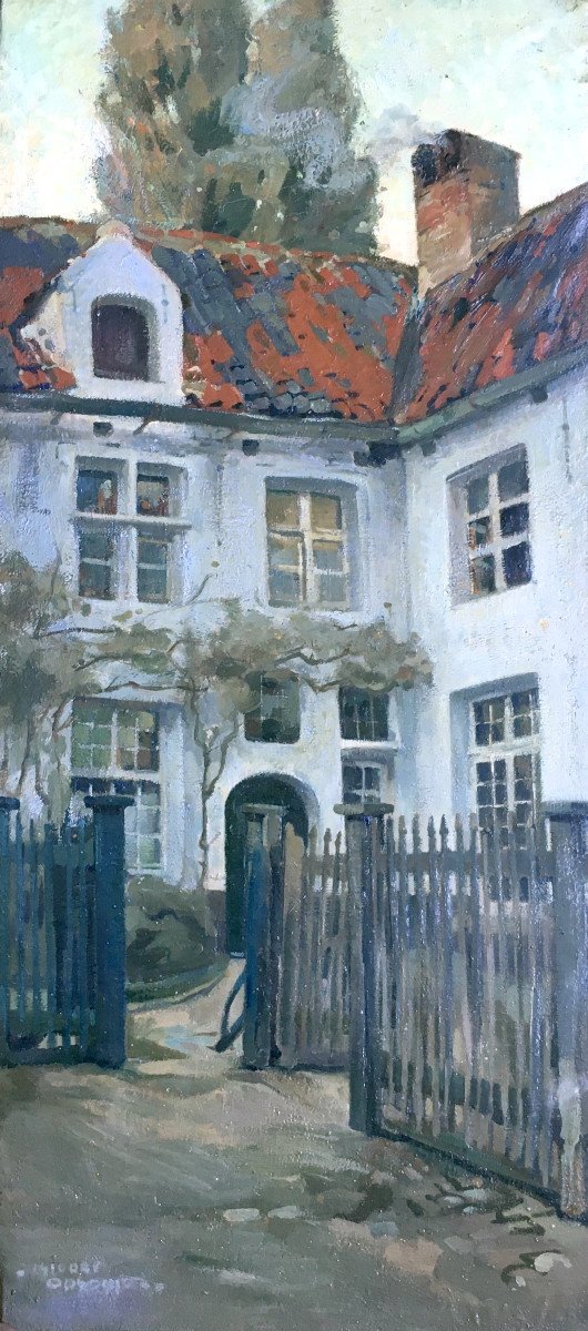 Isidore Opsomer (1878-1967). "flemish House". Post-impressionism.