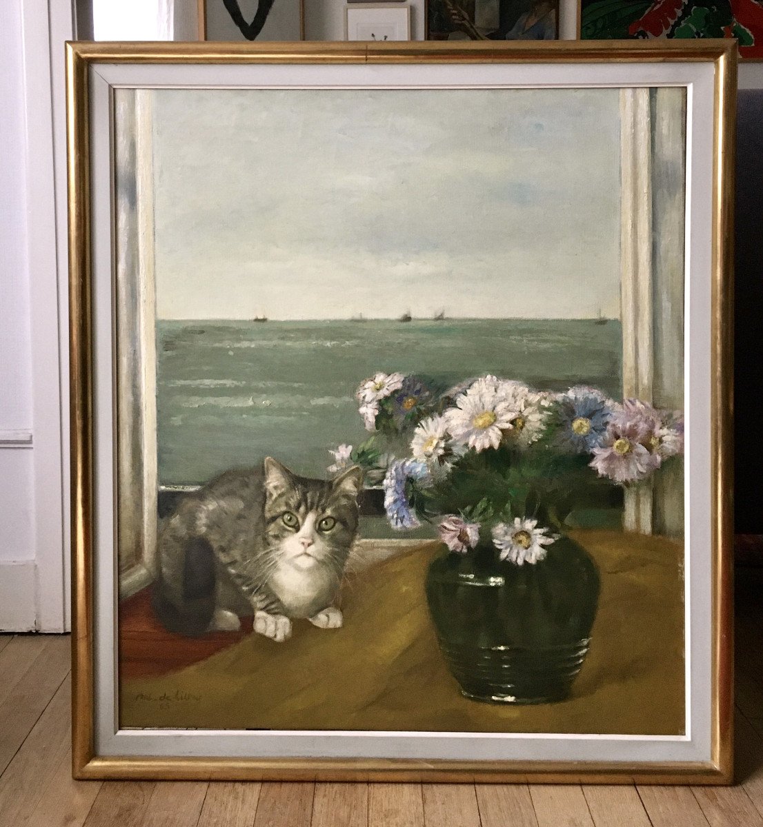 Antoinette De Littry (1905, France-1998). “cat In Front Of The Window”. 1965.