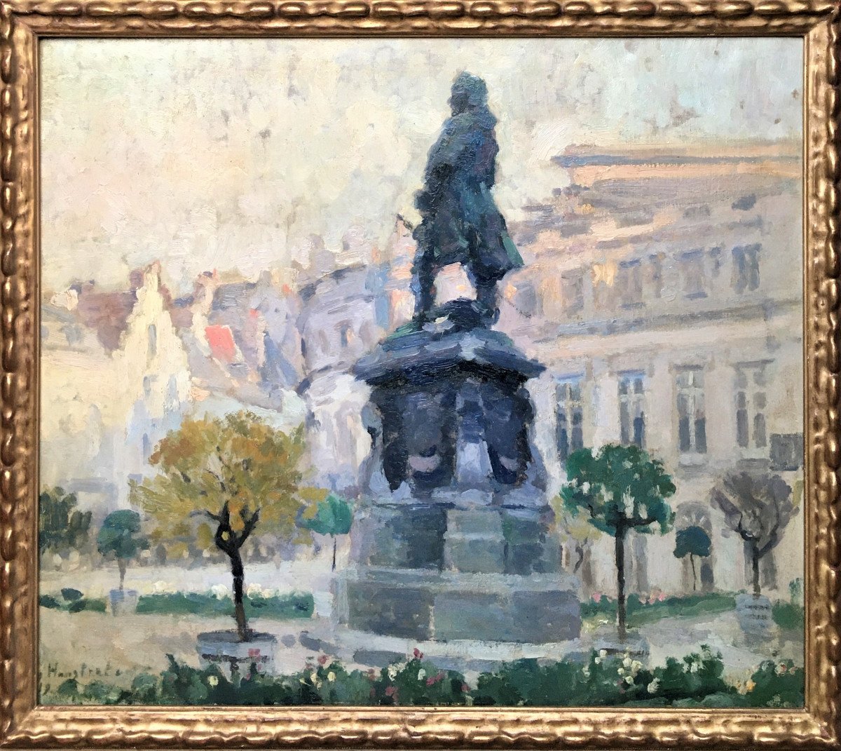 Gaston Haustrate (1878-1949). "Place du Musée , Charles de Lorraine, Bruxelles". 1919.