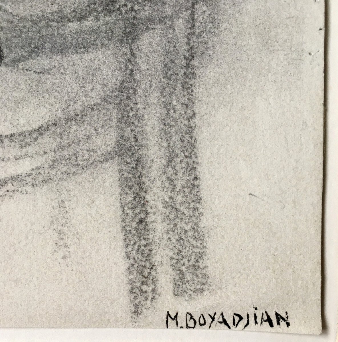 Micheline Evrard Boyadjian (1923-2019). "striped Cat". 1960s. Gouache.-photo-1